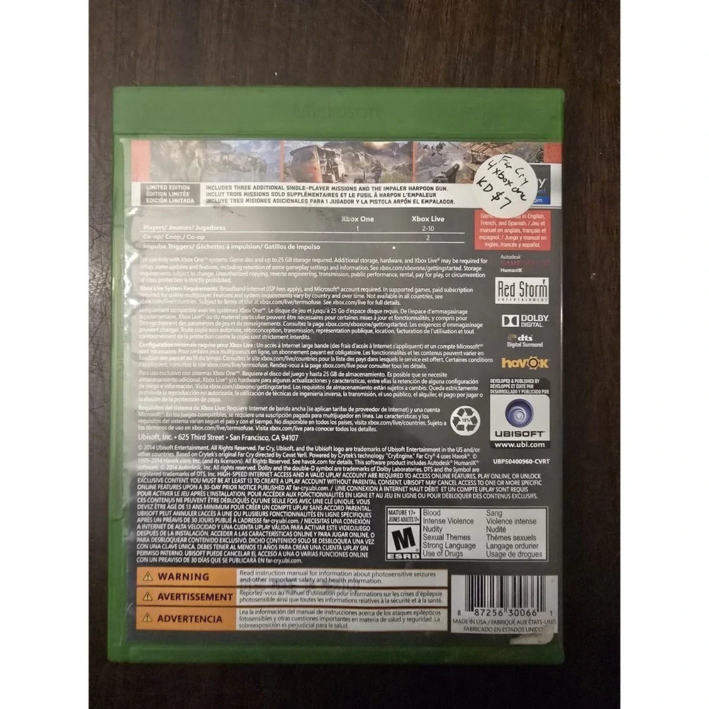 Far Cry 4 -- Limited Edition (Xbox One, 2014) Complete Tested‎ Working